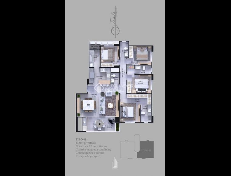 Apartamento no Bairro Centro em Balneário Camboriú com 4 Dormitórios (2 suítes) - 458943