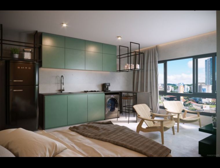 Apartamento no Bairro Centro em Blumenau com 1 Dormitórios (1 suíte) e 32 m² - 3478571