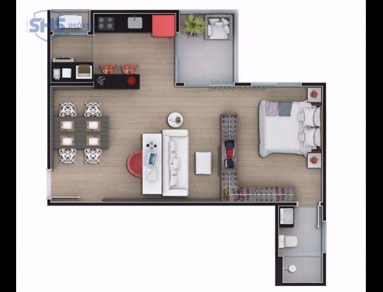 Apartamento no Bairro Itoupava Seca em Blumenau com 1 Dormitórios (1 suíte) e 88 m² - AP2054