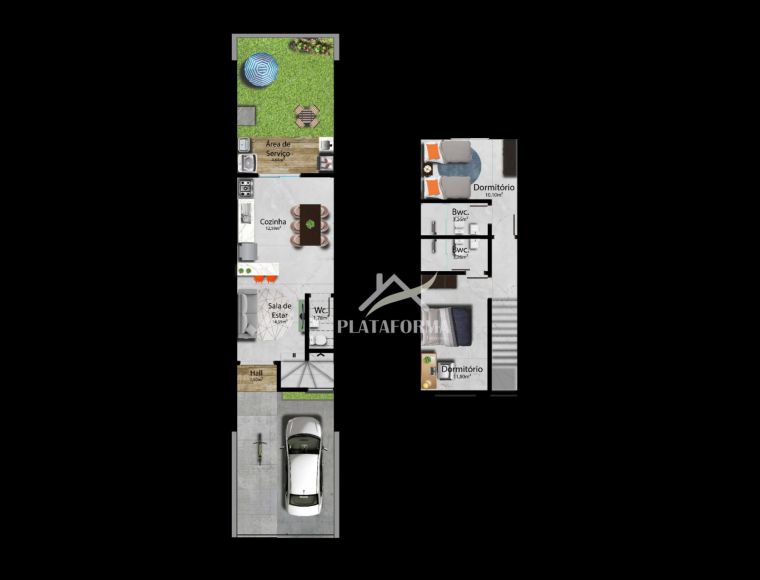 Casa no Bairro Boa Vista em Blumenau com 2 Dormitórios (2 suítes) e 79 m² - 2953
