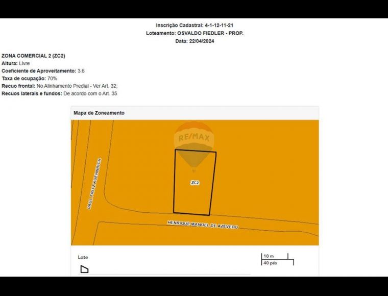 Terreno no Bairro Itoupava Norte em Blumenau com 353.23 m² - 590141022-20