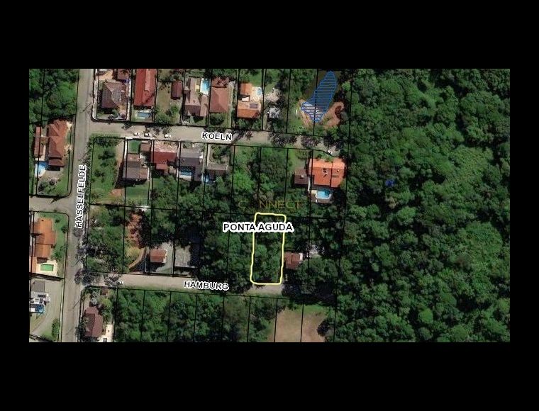 Terreno no Bairro Ponta Aguda em Blumenau com 1000 m² - 114