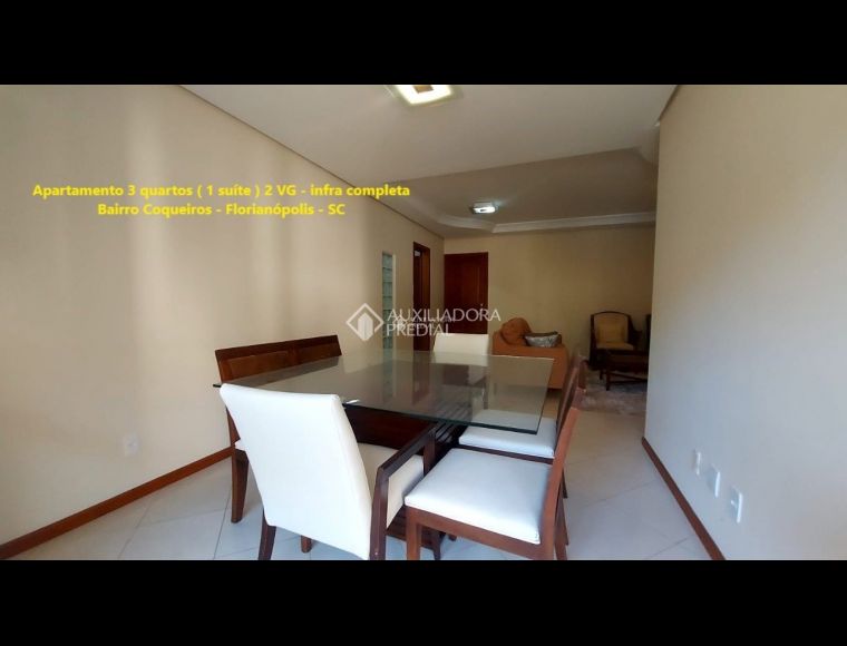 Apartamento no Bairro Coqueiros em Florianópolis com 3 Dormitórios (1 suíte) - 432358