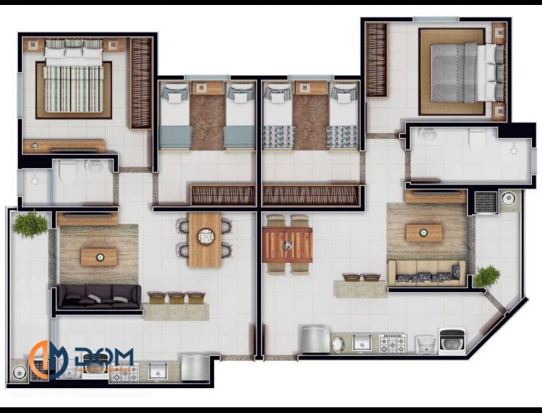 Apartamento em Florianópolis com 2 Dormitórios e 70 m² - 200
