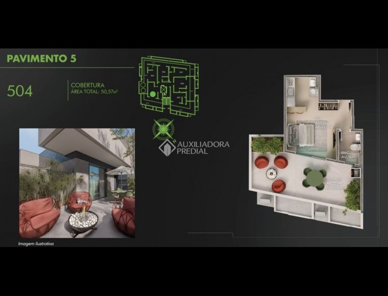 Apartamento no Bairro Trindade em Florianópolis com 1 Dormitórios - 478117