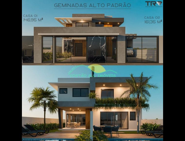 Casa no Bairro Campeche em Florianópolis com 3 Dormitórios (3 suítes) e 146.95 m² - CA0160_COSTAO