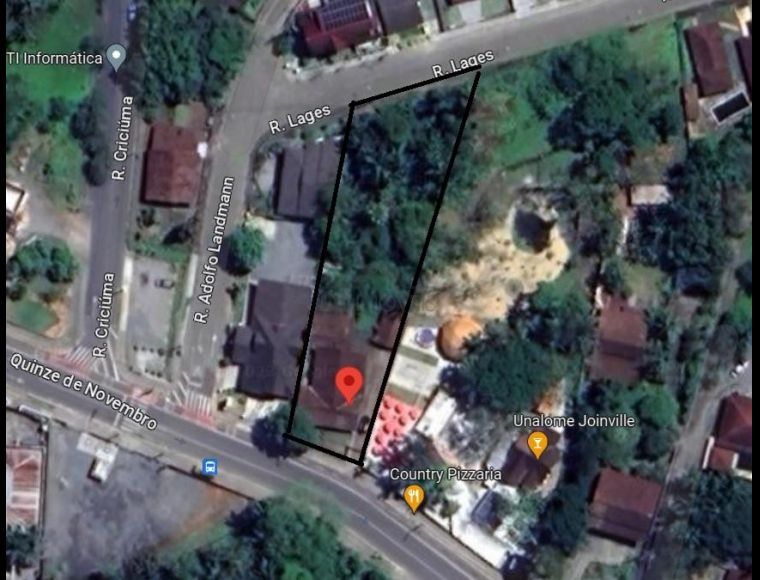 Terreno no Bairro América em Joinville com 1078 m² - LG8814