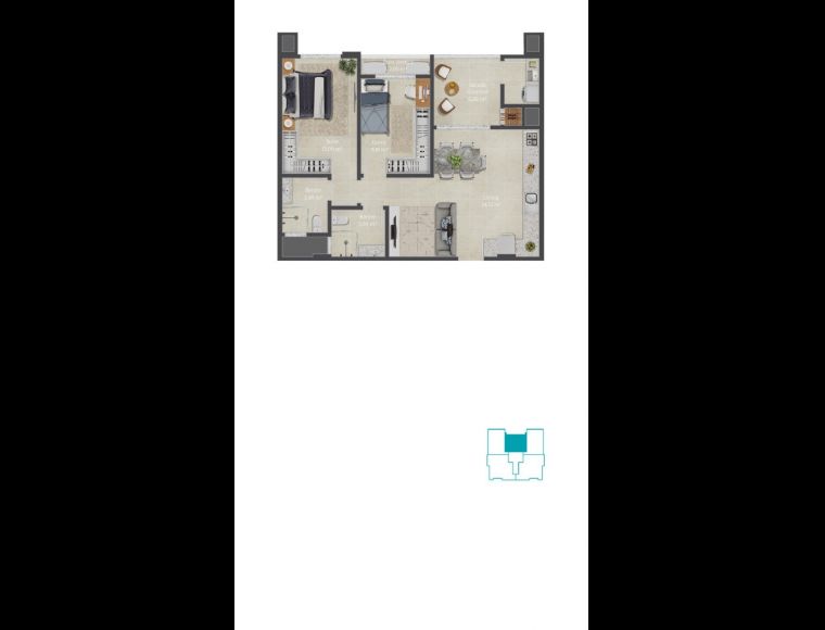 Apartamento no Bairro Centro em Navegantes com 2 Dormitórios (1 suíte) e 75 m² - 35718338