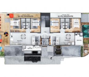 Apartamento no Bairro Itacolomi em Balneário Piçarras com 2 Dormitórios (1 suíte) e 67 m² - 1135387