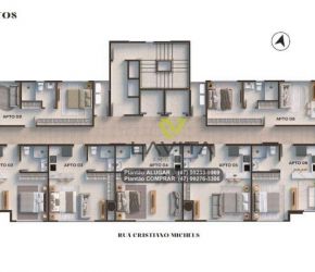 Apartamento no Bairro Centro em Blumenau com 1 Dormitórios e 44 m² - AP1557