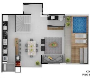 Apartamento no Bairro Velha em Blumenau com 3 Dormitórios (3 suítes) e 142 m² - 1079