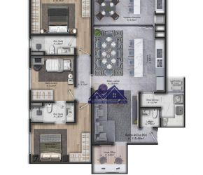 Apartamento no Bairro Velha em Blumenau com 3 Dormitórios (1 suíte) e 118 m² - AP0076