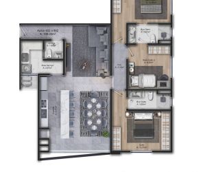 Apartamento no Bairro Velha em Blumenau com 3 Dormitórios (3 suítes) e 108 m² - AP0028