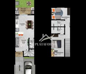 Casa no Bairro Boa Vista em Blumenau com 2 Dormitórios (2 suítes) e 79 m² - 2953