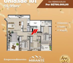 Apartamento no Bairro Coqueiros em Florianópolis com 3 Dormitórios (1 suíte) e 102.48 m² - AP02456V