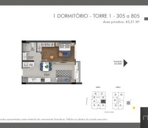 Apartamento no Bairro Estreito em Florianópolis com 1 Dormitórios - RMX1297