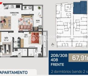 Apartamento no Bairro Ingleses em Florianópolis com 2 Dormitórios (2 suítes) - 454547