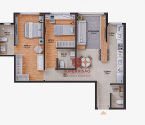 Apartamento no Bairro Jardim Atlântico em Florianópolis com 2 Dormitórios (2 suítes) e 96 m² - AP2408