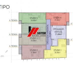 Apartamento no Bairro Trindade em Florianópolis com 1 Dormitórios e 27.89 m² - AP02968V
