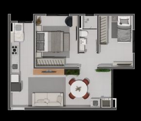 Apartamento no Bairro Arapongas em Indaial com 2 Dormitórios e 55 m² - P1571
