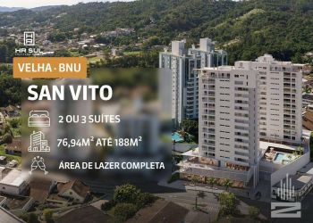 Apartamento no Bairro Velha em Blumenau com 2 Dormitórios (2 suítes) e 82 m² - AP6773