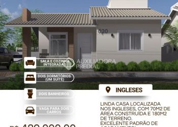 Casa no Bairro Ingleses em Florianópolis com 2 Dormitórios (1 suíte) - 469866